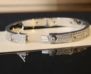 Replica Cartier main diamond ten diamond wide version of the star bracelet Silver - Image 3