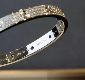 Replica Cartier main diamond ten diamond wide version of the star bracelet Silver - Image 2