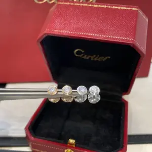Replica Cartier Classic UFO Single Diamond Earrings Rose Gold Silver - Image 2