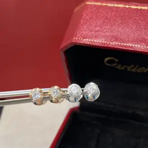 Replica Cartier Classic UFO Single Diamond Earrings Rose Gold Silver - Image 3