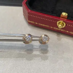 Replica Cartier Classic UFO Single Diamond Earrings Rose Gold Silver - Image 4