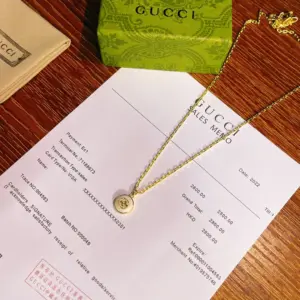 Replica Gucci Interlocking Collection 18K Gold Diamond Necklace Gold - Image 2