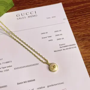 Replica Gucci Interlocking Collection 18K Gold Diamond Necklace Gold - Image 4