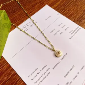 Replica Gucci Interlocking Collection 18K Gold Diamond Necklace Gold - Image 9