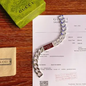 Replica Gucci Trademark series enamel chain bracelet Silver - Image 3