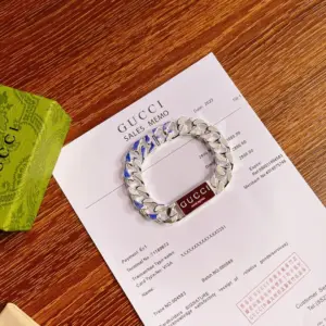 Replica Gucci Trademark series enamel chain bracelet Silver - Image 2