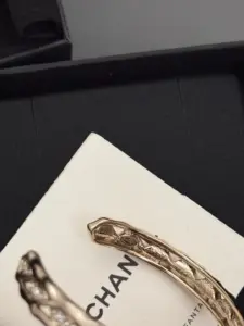 Replica Chanel Swarovski Gold Water Diamond Double C Opening Bracelet - Image 6